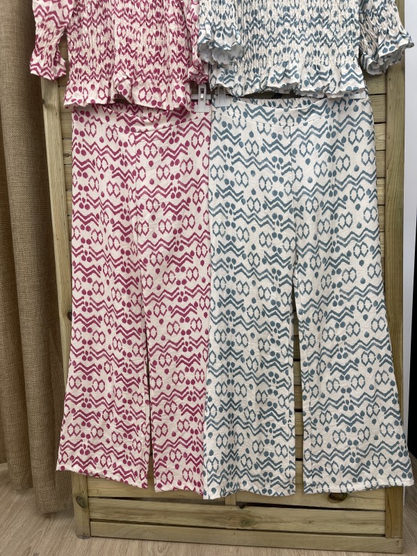 Pantalon recto estampado geometrico 2
