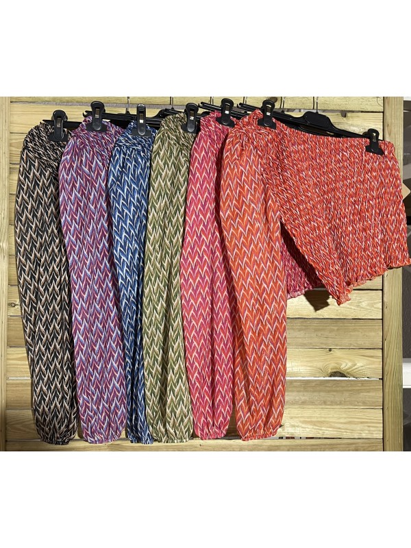 Camisa asimétrica fruncida zig zag multicolor