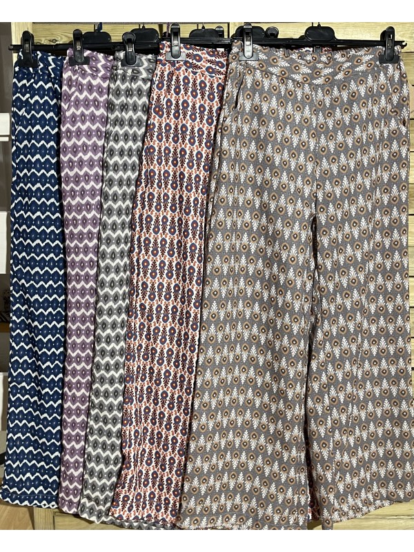 Pantalón recto estampado con bolsillos 2