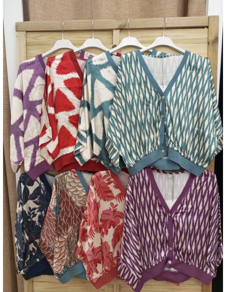 Bomber saten bordes de punto