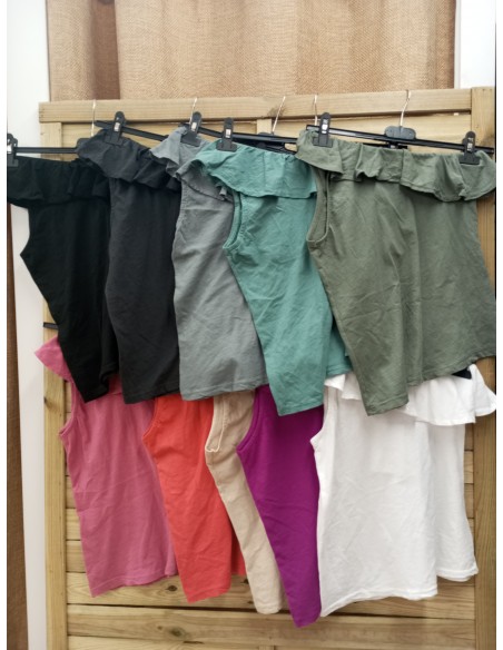 camiseta asimétrica con volantito