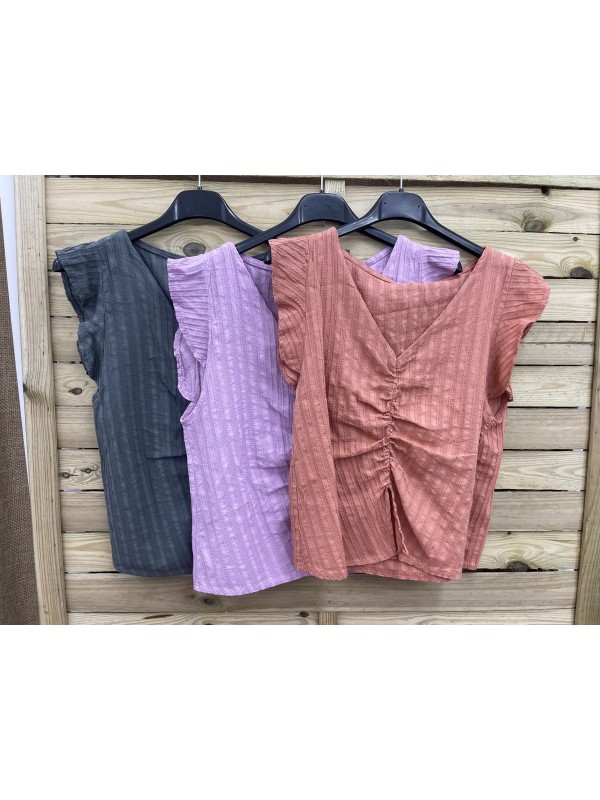 camisa drapeada con volantito en sisa 2