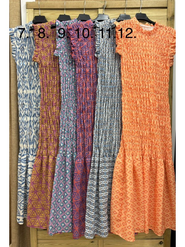 Vestido estampado fruncido sisa volante 2