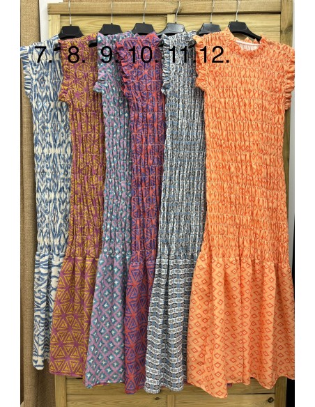 Vestido estampado fruncido sisa volante