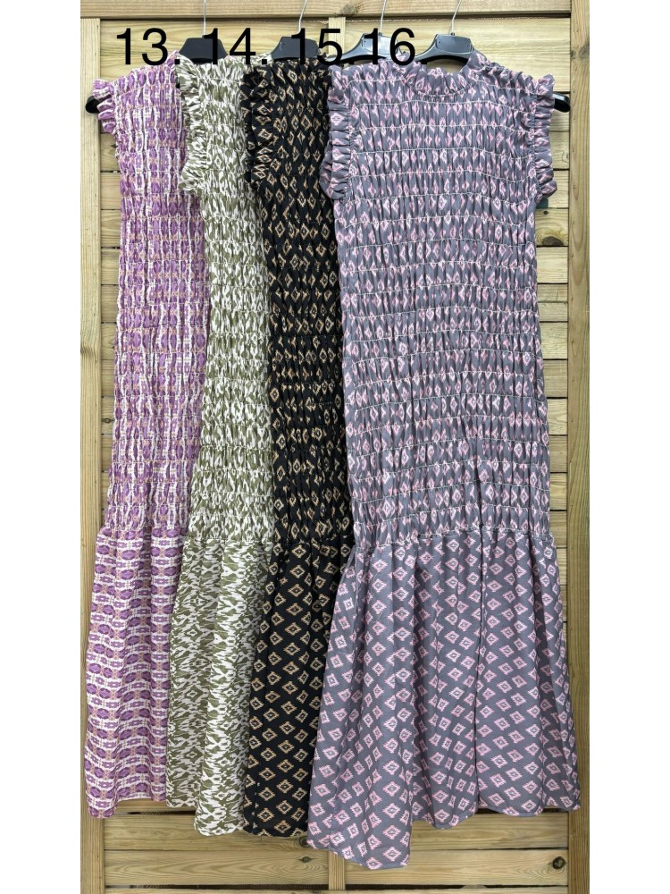 Vestido estampado fruncido sisa volante