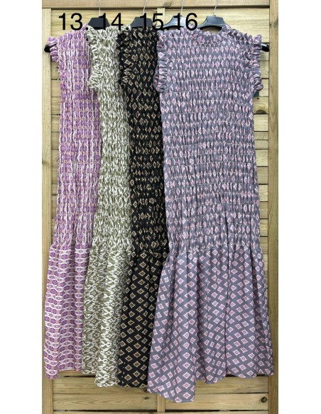 Vestido estampado fruncido sisa volante