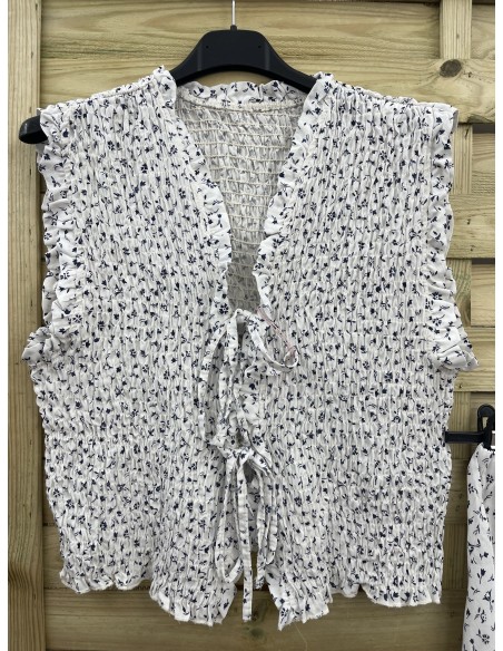 Chaleco frunce delantero con doble lazo