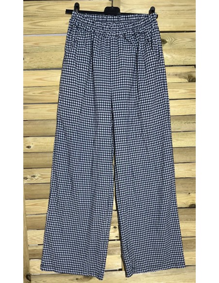Pantalon vichy ancho con bolsillos