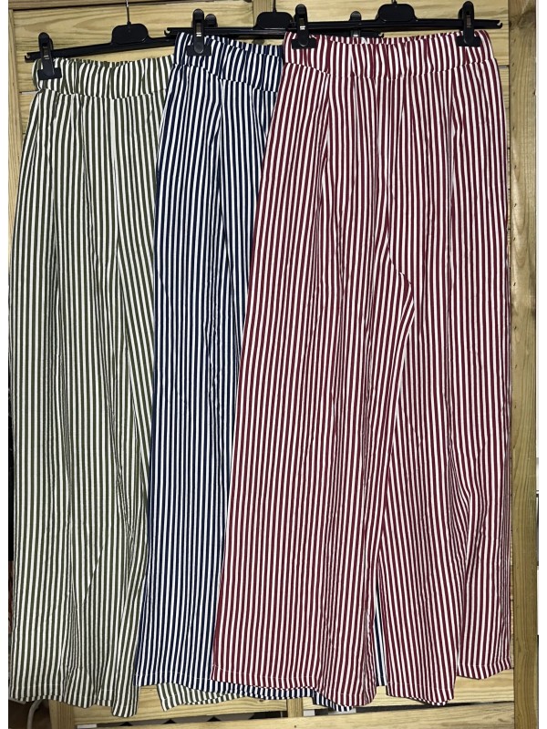 Pantalón recto de rayas verticales