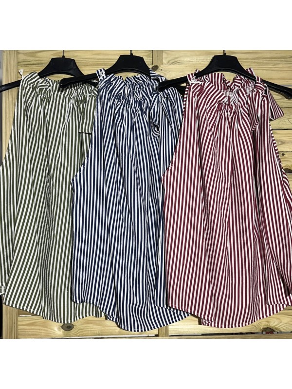 Top rayas verticales con nudo en cuello