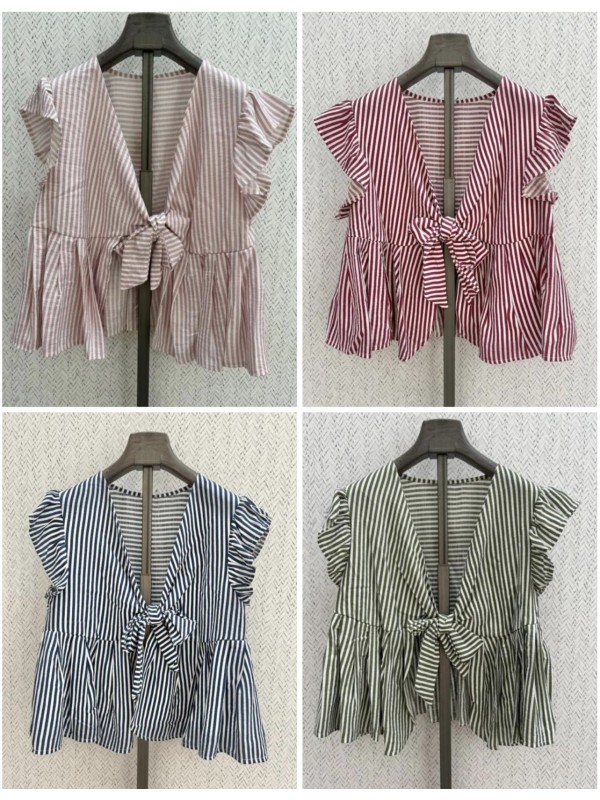 Camisa rayas nudo delantero