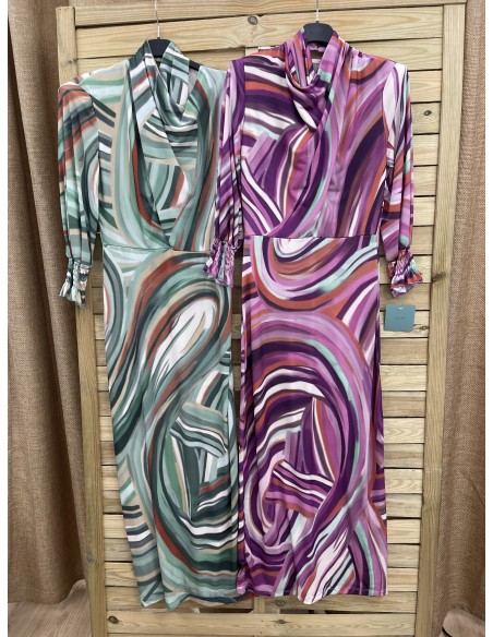 Vestido espiral parte delantera cruzada