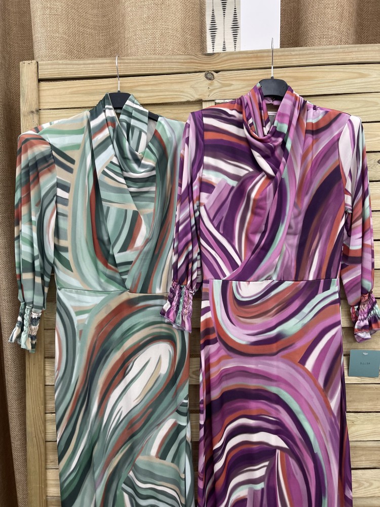 Vestido espiral parte delantera cruzada