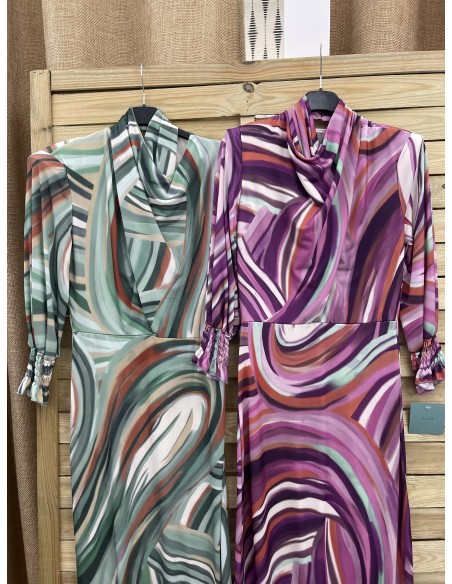 Vestido espiral parte delantera cruzada