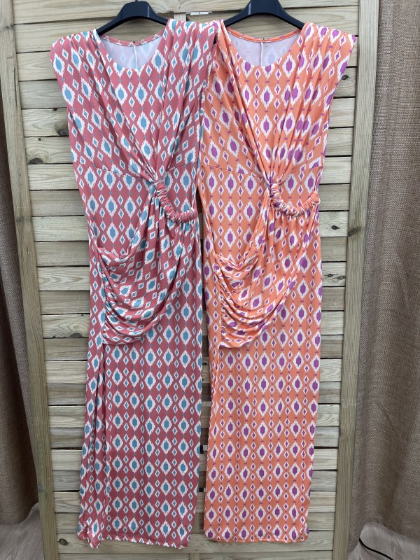 Vestido estampado nudo con hombreras