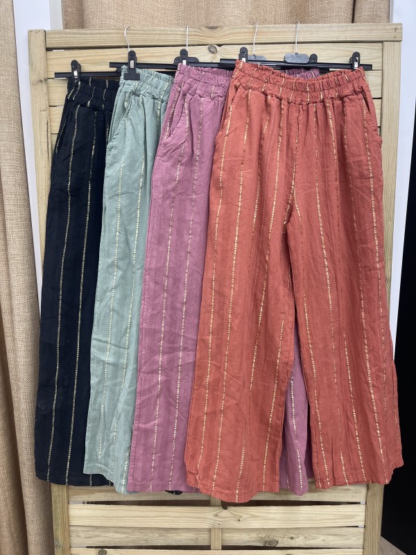 Pantalon brillito dorado