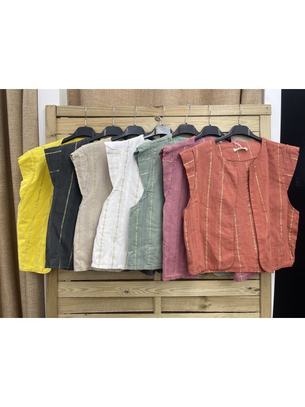 Chaleco brillito dorado