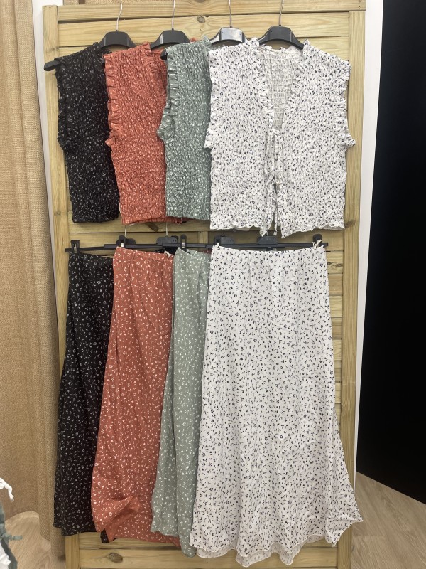 Falda midi florecitas
