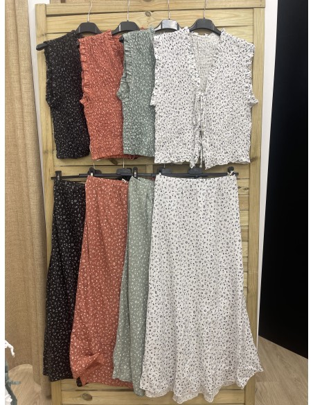 Falda midi florecitas