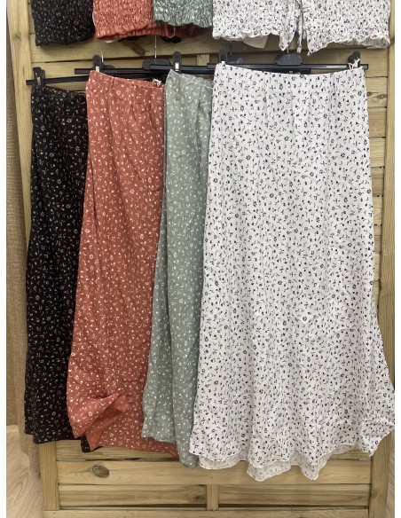 Falda midi florecitas