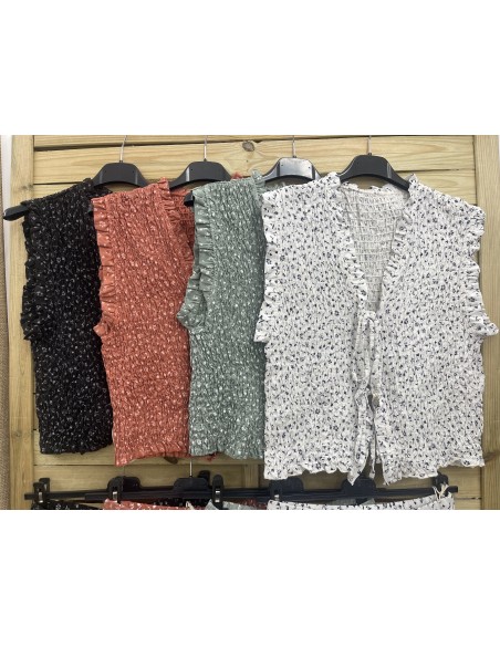 Chaleco fruncido florecitas