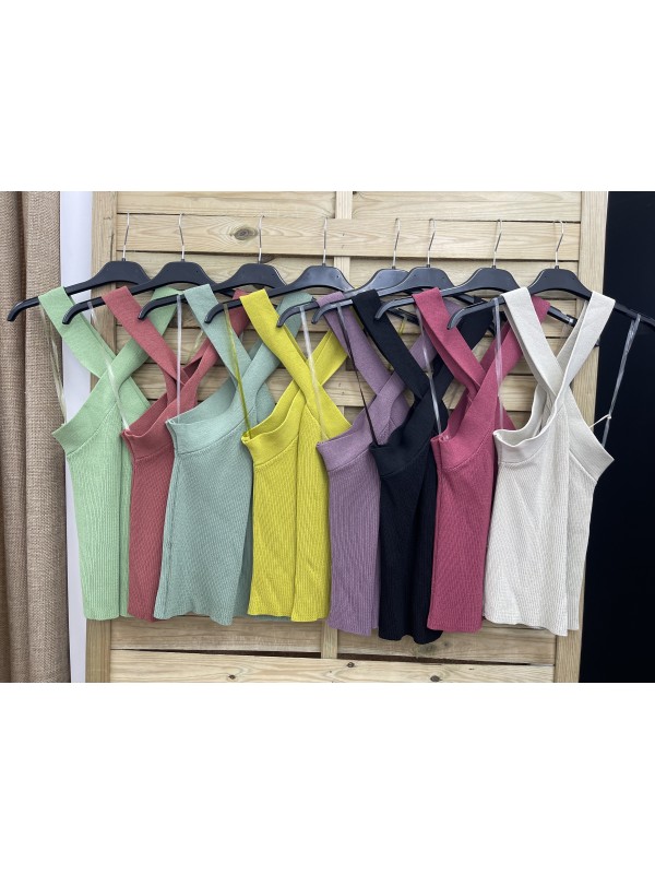 Top de punto tirantas cruzadas