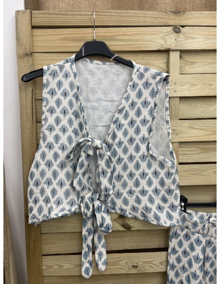 Chaleco doble lazo rombo difuminado