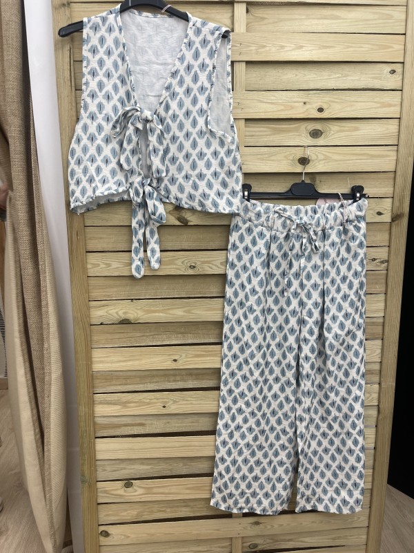 Pantalón pesquero rajas laterales rombos difuminados 2