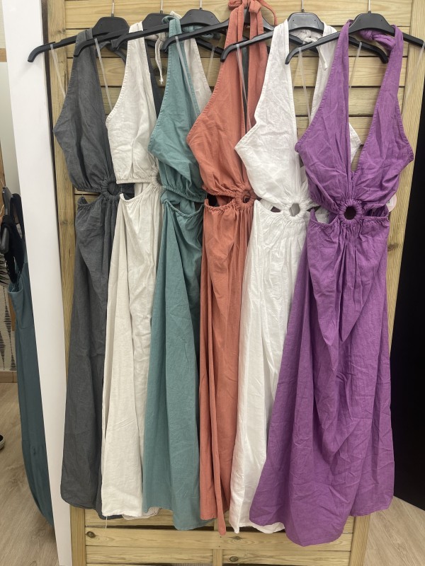 Vestido aro con nudo en cuello y espalda