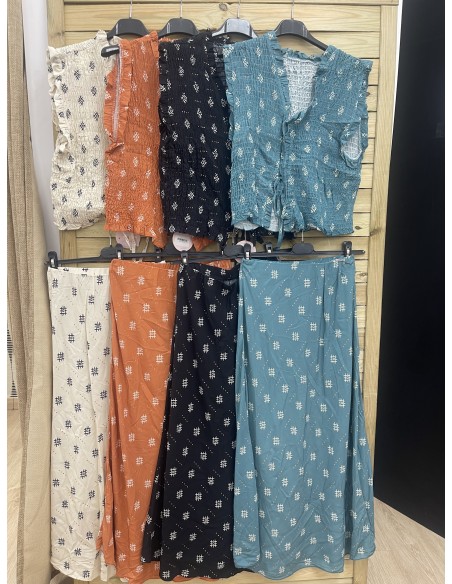 Chaleco fruncido doble lazo cruces