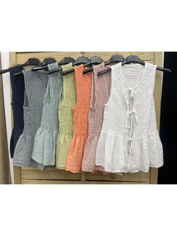 Camisa de sisa fruncida triple lazo con volante