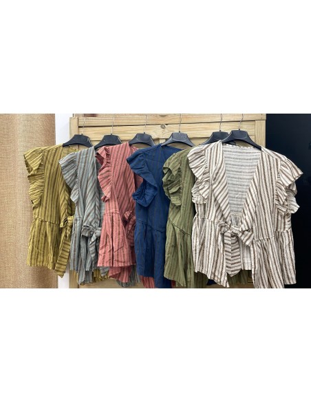 Top de sisa lazo delantero doble raya