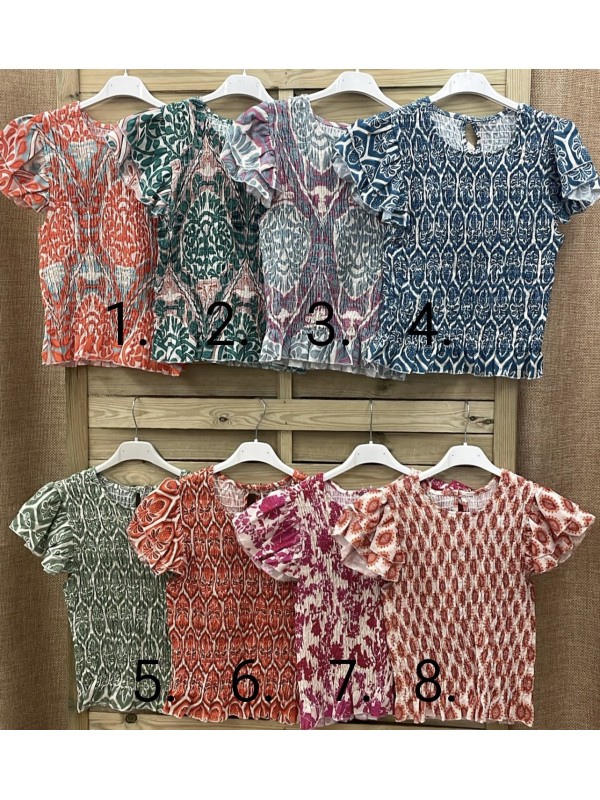 Top de sisa estampado doble volante