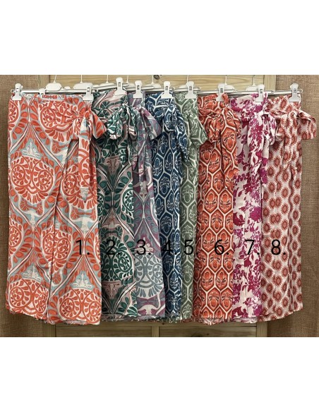 Top de sisa estampado doble volante