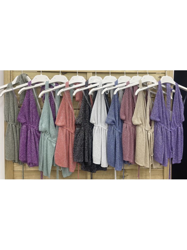 Top brillito parte delantera abierta con nudo