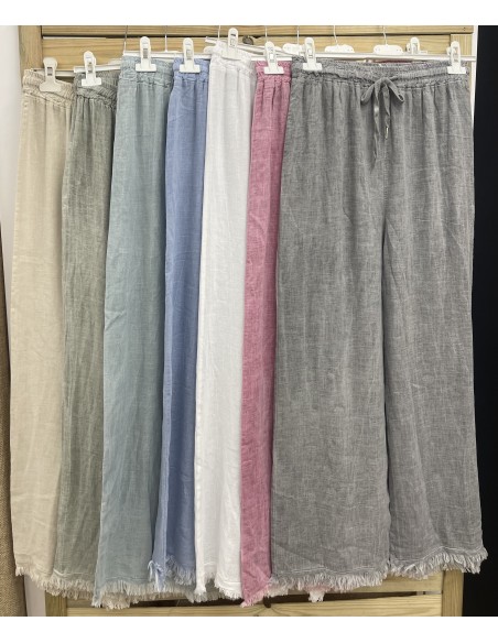 Pantalón de lino desflecado