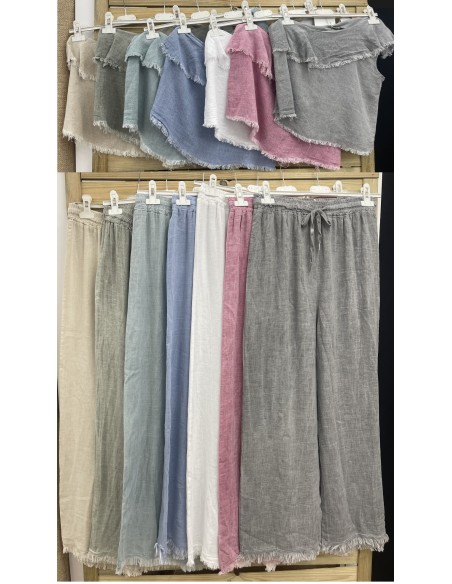 Pantalón de lino desflecado