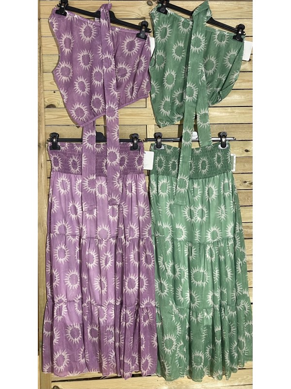 Conjunto soles de falda y top asimetrico