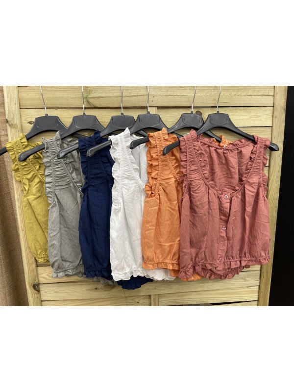 Camisa de sisa abotonada con frunce