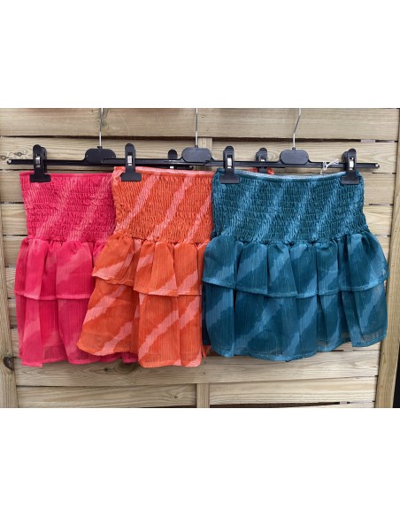 Falda mini rayas diagonales brillito