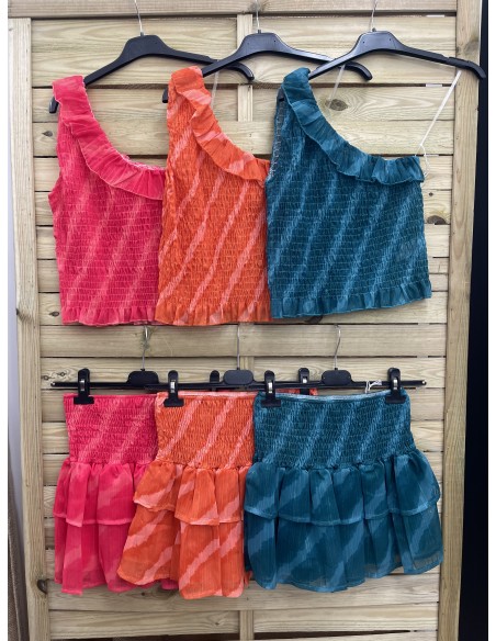 Falda mini rayas diagonales brillito