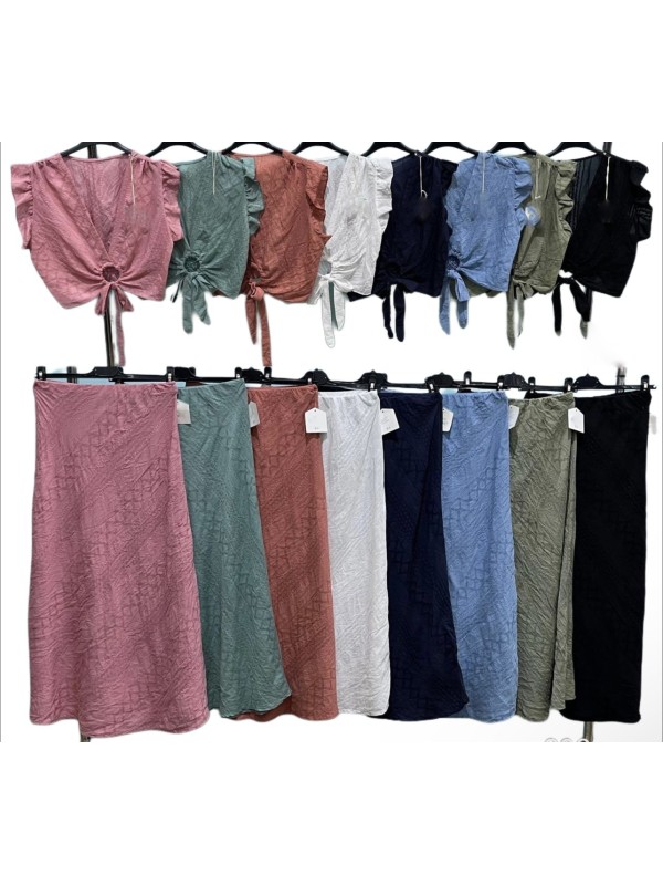 Falda midi rombos lisa