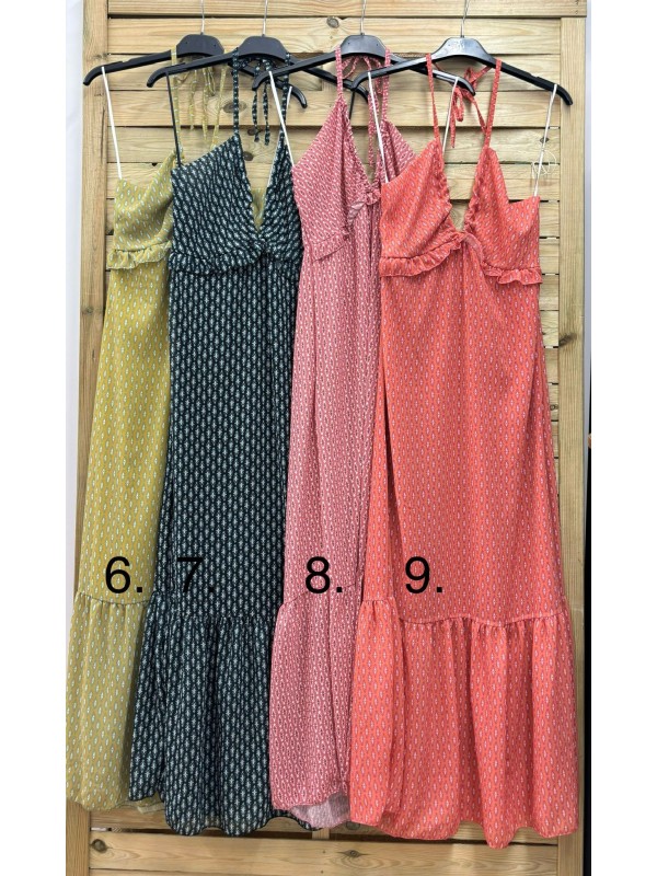 Vestido tirantas estampado volantito escote 2