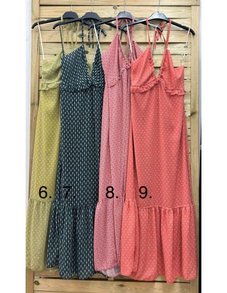 Vestido tirantas estampado volantito escote