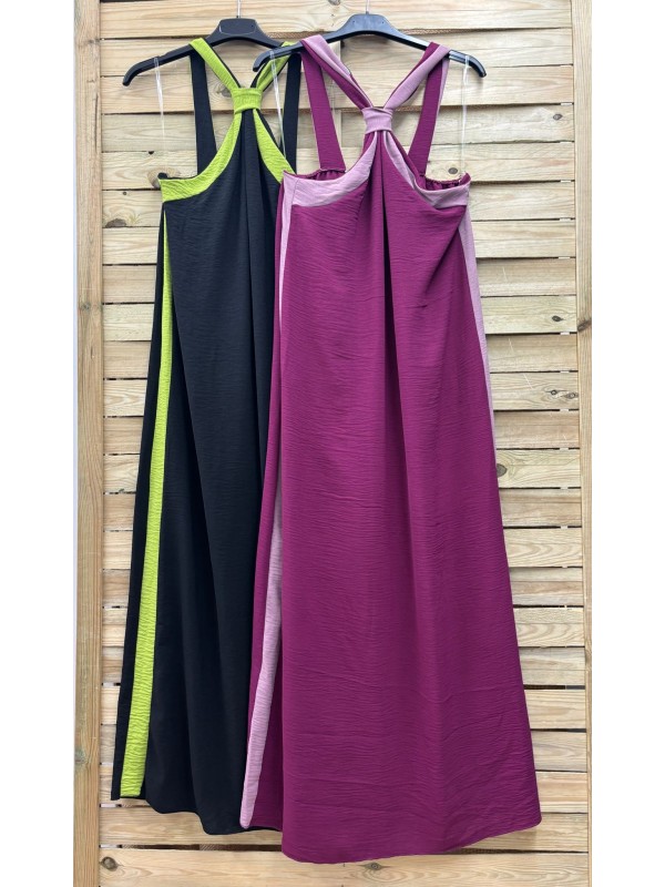 Vestido tirantas nudo bicolor