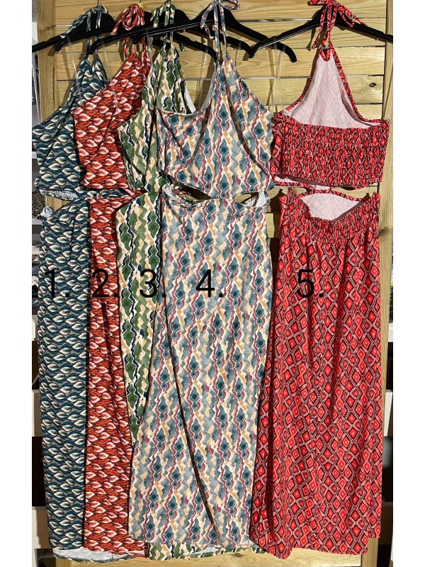 Vestido cut out estampado rajas laterales