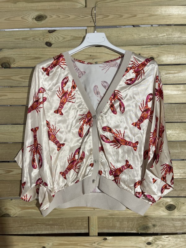 Bomber satén langosta