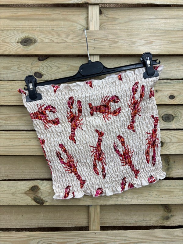 Top fruncido langosta