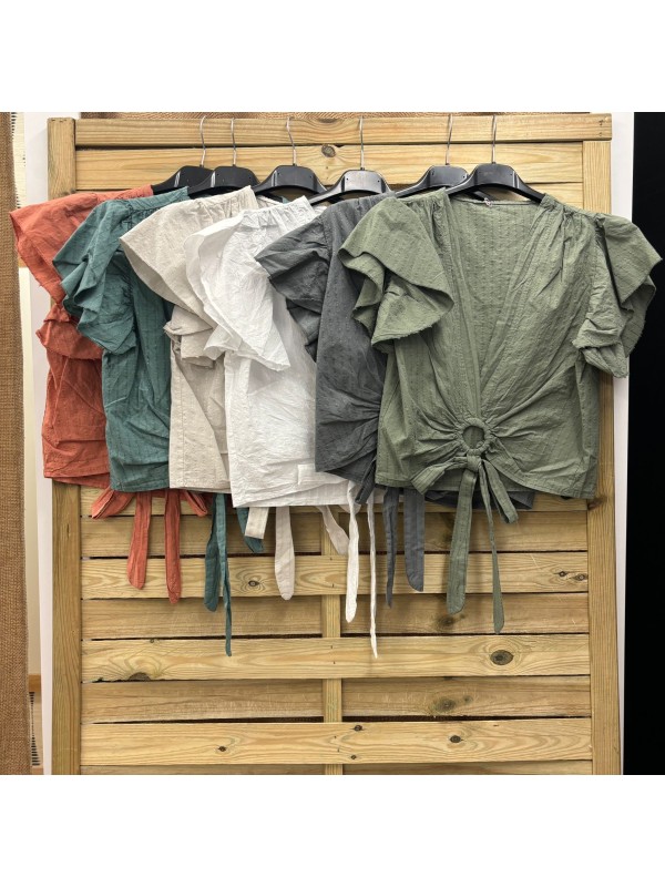 Camisa puntitos aro delantero y lazo