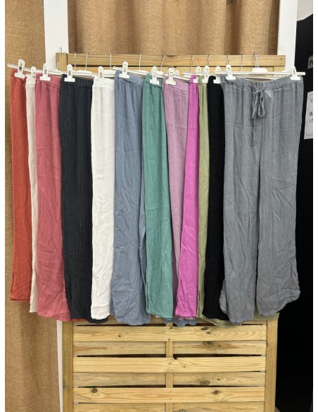 Pantalon hilitos plateados verticales